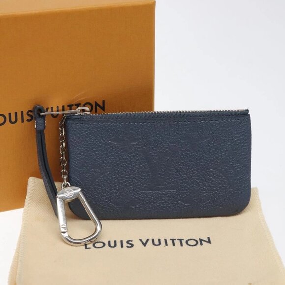 LOUIS VUITTON Monogram Empreinte Pochette Cles Celest M80900 LV Auth 118067